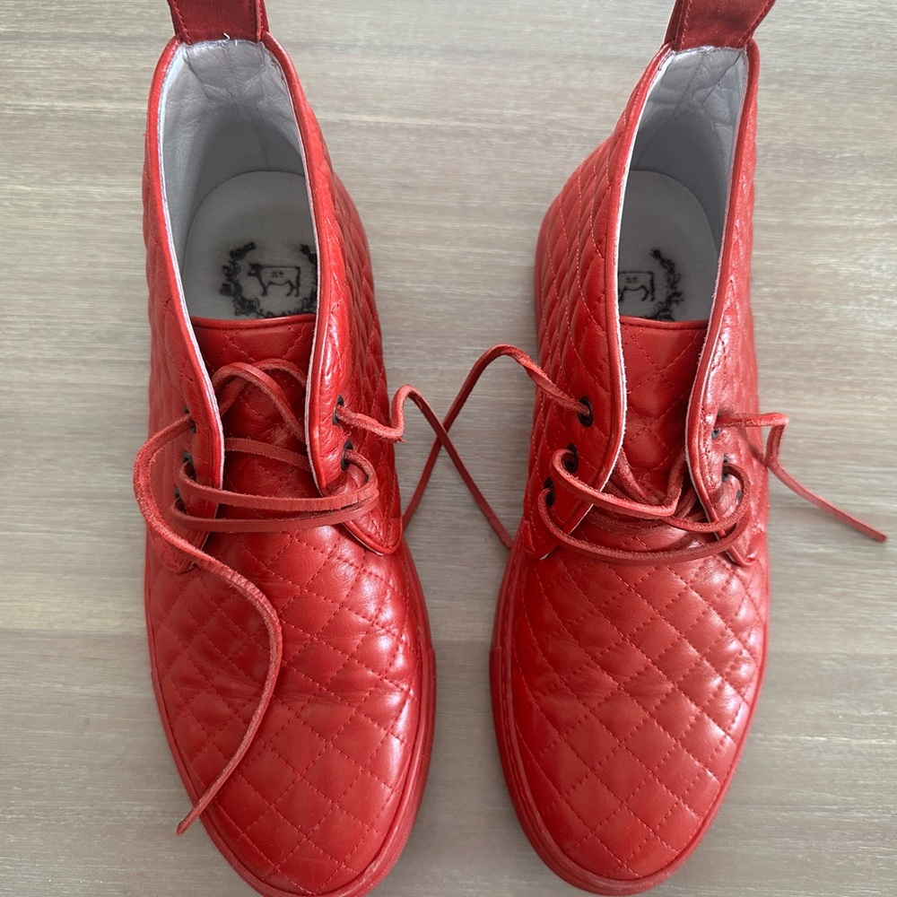 Red Quilted Women's Shoes